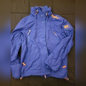 Blue SUPERDRY Jacket with Orange Accents